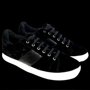 Joie Velvet Leather Trim with Fluffy Soft Lining Black Sneakers EU 38.5 US 8.5